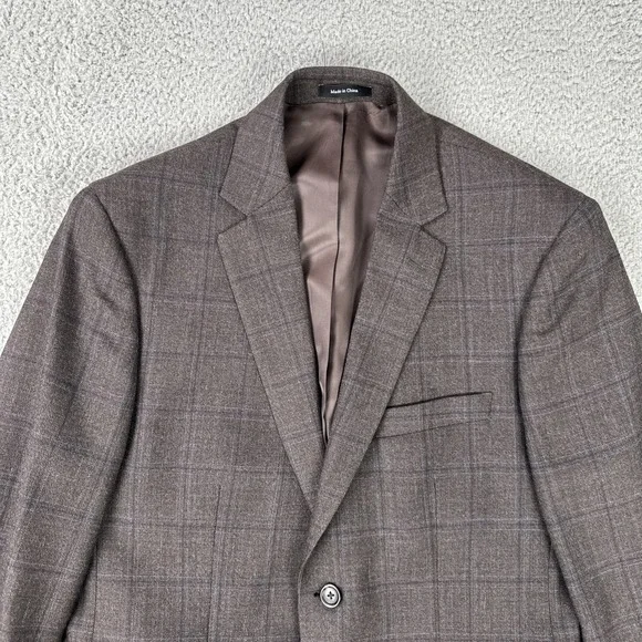 Pronto Uomo Platinum 100% Wool Blazer Men 40R Black Plaid 2 Button Double Vented - Picture 13 of 16